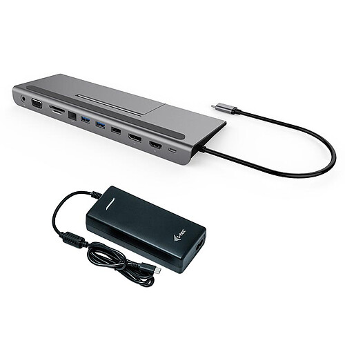 i-tec USB-C Metal Low Profile 4K Triple Display Docking Station with Power Delivery 85 W + i-tec Universal Charger 112 W pas cher