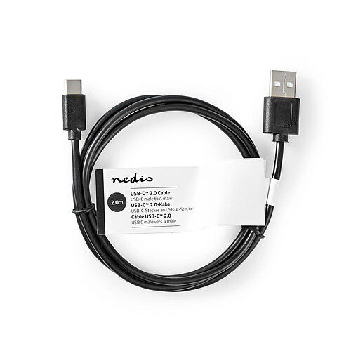 Nedis Câble USB-C / USB-A - 2 m (Noir) pas cher
