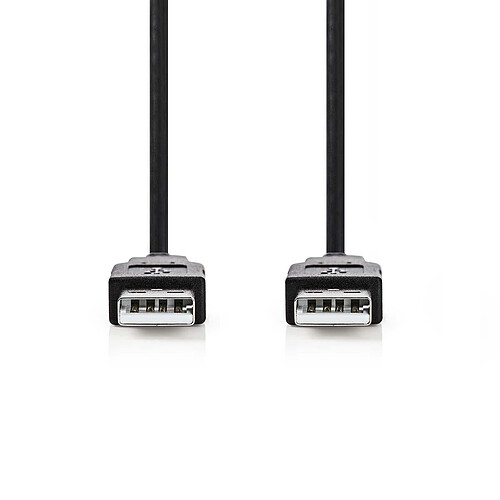 Nedis Câble USB-A / USB-A - 2 m (Noir) pas cher