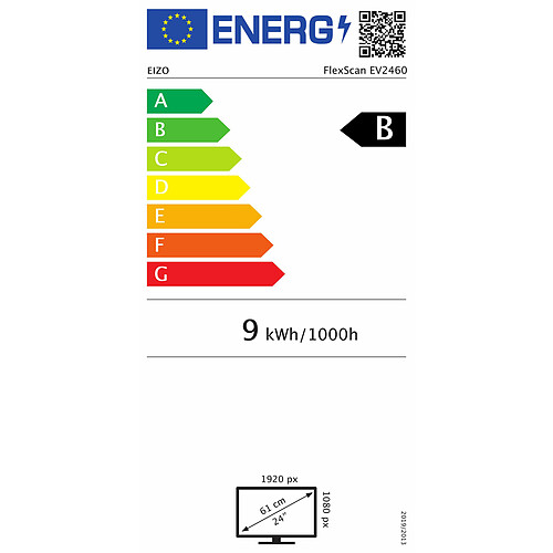 EIZO 23.8" LED - FlexScan EV2460 Noir pas cher