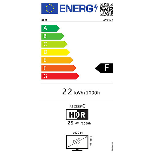 Acer 23.8" LED - Nitro XV242Fbmiiprx pas cher