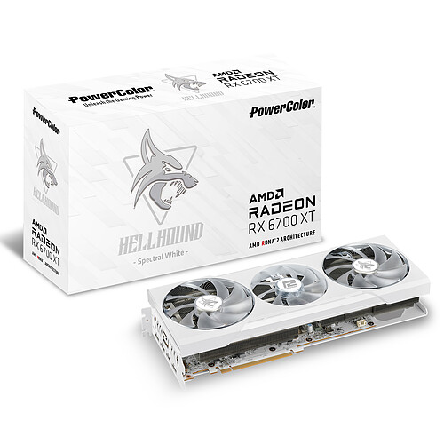 PowerColor Hellhound Spectral White AMD Radeon RX 6700 XT 12GB GDDR6 pas cher