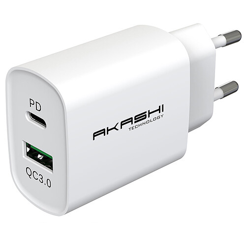 Akashi Chargeur Secteur 20W USB-A Quick Charge 3.0 Blanc pas cher