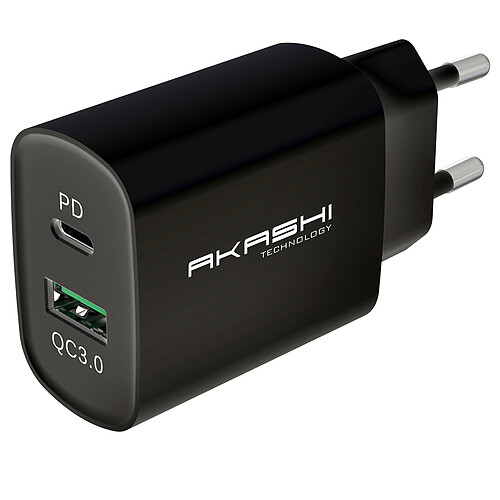 Akashi Chargeur Secteur 20W USB-A Quick Charge 3.0 Noir pas cher