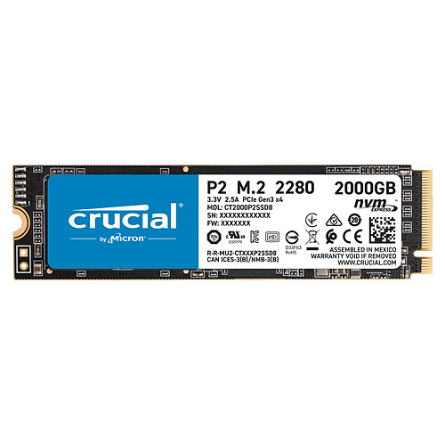 Crucial P2 M.2 PCIe NVMe 2 To pas cher