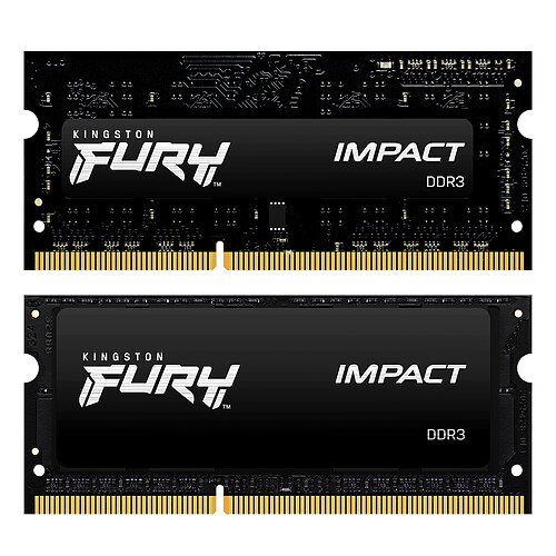 Kingston FURY Impact SO-DIMM 8 Go (2 x 4 Go) DDR3 1600 MHz CL9 pas cher