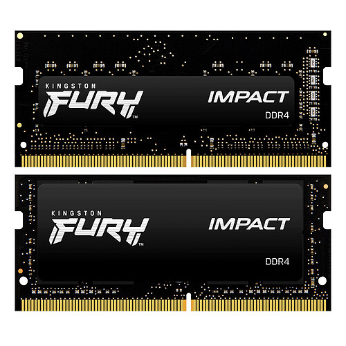 Kingston FURY Impact SO-DIMM 32 Go (2 x 16 Go) DDR4 3200 MHz CL20 (KF432S20IB1K2/32) pas cher