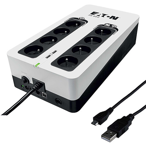 Eaton 3S 850 FR (Gen 2) + Câble USB 2.0 vers Micro USB Type AB (Mâle/Mâle)- 1 m pas cher