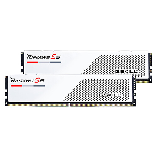 G.Skill RipJaws S5 Low Profile 32 Go (2 x 16 Go) DDR5 6400 MHz CL36 - Blanc pas cher
