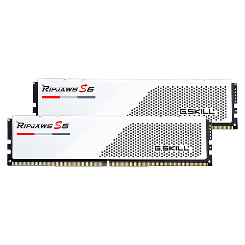 G.Skill RipJaws S5 Low Profile 32 Go (2 x 16 Go) DDR5 5200 MHz CL28 - Blanc pas cher