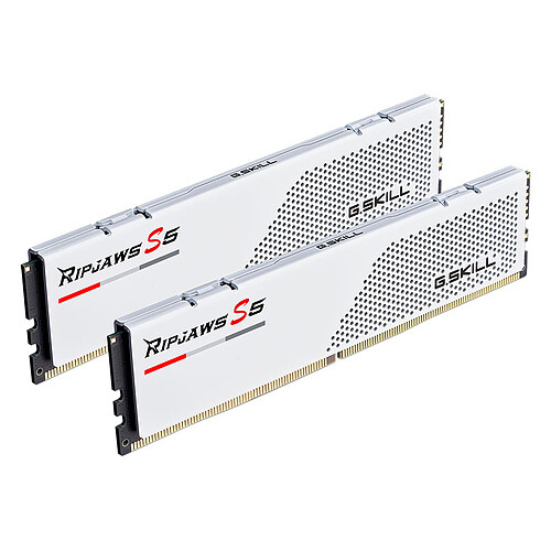G.Skill RipJaws S5 Low Profile 48 Go (2 x 24 Go) DDR5 5200 MHz CL40 - Blanc pas cher