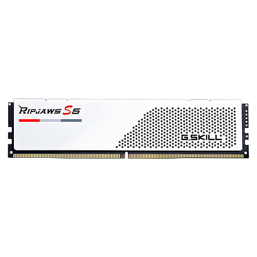 G.Skill RipJaws S5 Low Profile 32 Go (2 x 16 Go) DDR5 5600 MHz CL36 - Blanc (F5-5600U3636C16GX2-RS5W) pas cher