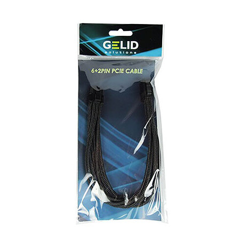 Gelid Câble Tressé PCIe 6+2 broches 30 cm (Noir) pas cher
