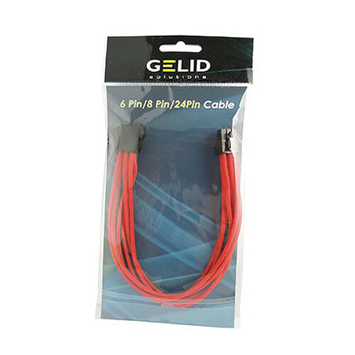 Gelid Câble Tressé PCIe 6 broches 30 cm (Rouge) pas cher