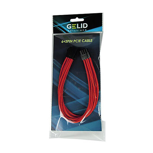 Gelid Câble Tressé PCIe 6+2 broches 30 cm (Rouge) pas cher