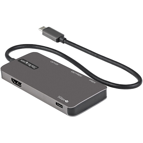 StarTech.com Adaptateur multiport USB-C vers HDMI 4K 30 Hz, Hub 3 ports USB 3.0, SD/microSD et Power Delivery 100W pas cher