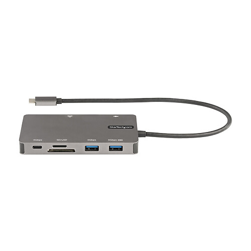 StarTech.com Adaptateur multiport USB-C vers HDMI 4K 30 Hz ou VGA, Hub 3 ports USB 3.0, RJ45, SD/microSD et Power Delivery 100W pas cher