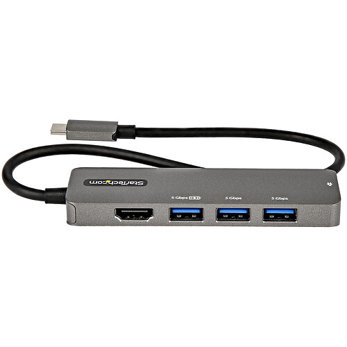 StarTech.com Adaptateur multiport USB-C vers HDMI 4K 60 Hz, Hub 4 ports USB 3.0 et Power Delivery 100W pas cher