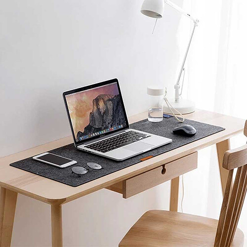 Accuratus Felt Laptop Desk Pad - Gris/Cuir pas cher