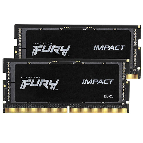 Kingston FURY Impact SO-DIMM 32 Go (2 x 16 Go) DDR5 4800 MHz CL38 pas cher