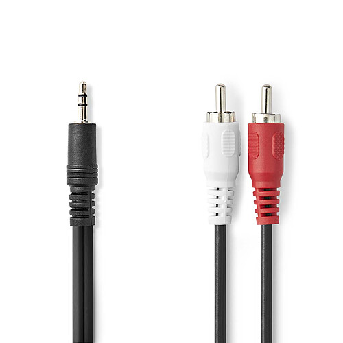Nedis Cable Audio Stéréo Jack 3.5 mm mâle vers 2x RCA mâle - 1 m pas cher