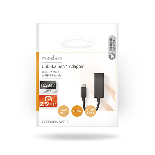 Nedis Adaptateur réseau USB-C / RJ45 2.5 Gbps pas cher