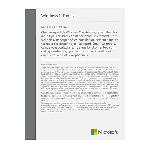Microsoft Windows 11 Famille - Version clé USB pas cher