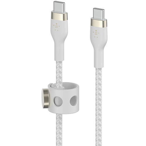 Belkin 2x Boost Charge Pro Flex Câbles silicone tressé USB-C vers USB-C (blanc) - 1 m pas cher