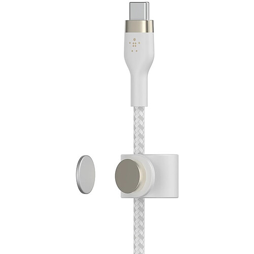Belkin Boost Charge Pro Flex Câble silicone tressé USB-C vers USB-C (blanc) - 3 m pas cher