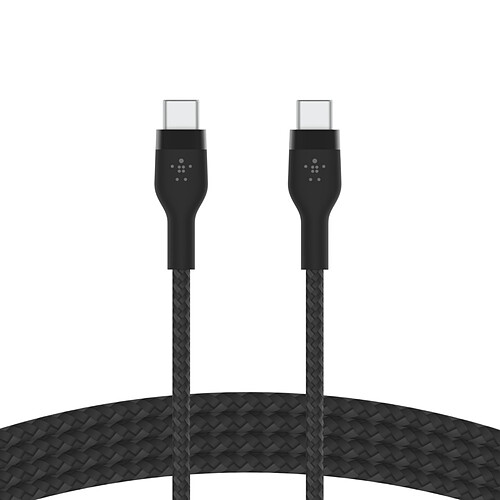 Belkin Boost Charge Pro Flex Câble silicone tressé USB-C vers USB-C (Noir) - 3 m pas cher