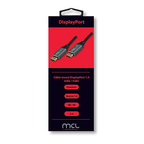 MCL Câble Tressé DisplayPort 1.4 8K (2 m) pas cher