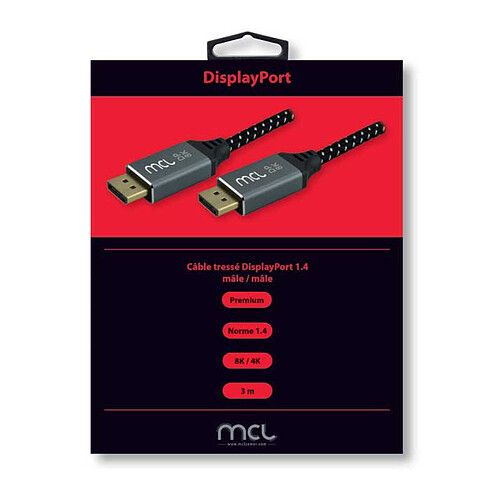 MCL Câble Tressé DisplayPort 1.4 8K (3 m) pas cher