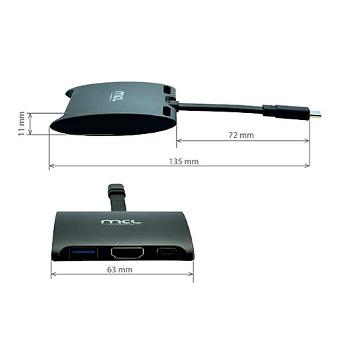 MCL Station d'accueil USB-C vers HDMI 4K 30Hz, 1x port USB-A 3.0 + 1x port USB-C Power Delivery 100W pas cher