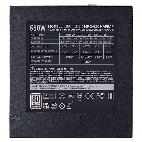 Cooler Master XG650 Platinum pas cher