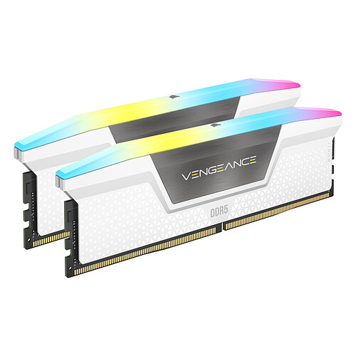 Corsair Vengeance RGB DDR5 32 Go (2 x 16 Go) 6000 MHz CL36 1.4V - Blanc pas cher