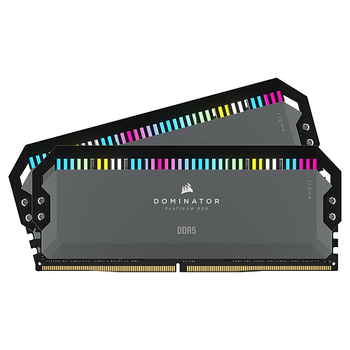 Corsair Dominator Platinum DDR5 RGB 64 Go (2 x 32 Go) 6000 MHz CL40 Gris pas cher