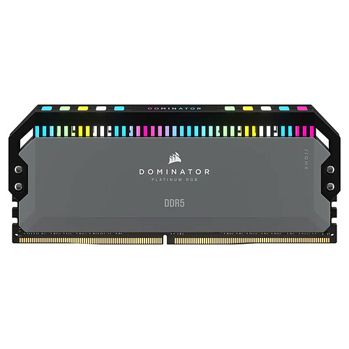 Corsair Dominator Platinum DDR5 RGB 64 Go (2 x 32 Go) 5600 MHz CL40 Gris pas cher