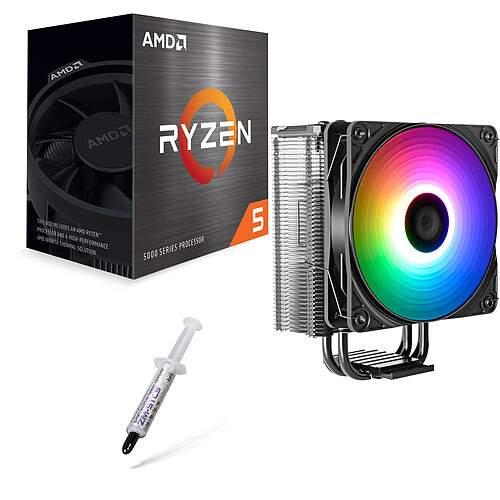 AMD Ryzen 5 5600 (3.5 GHz / 4.4 GHz) + Fox Spirit Cold Snap VT120 A-RGB + Zalman ZM-STC9 pas cher