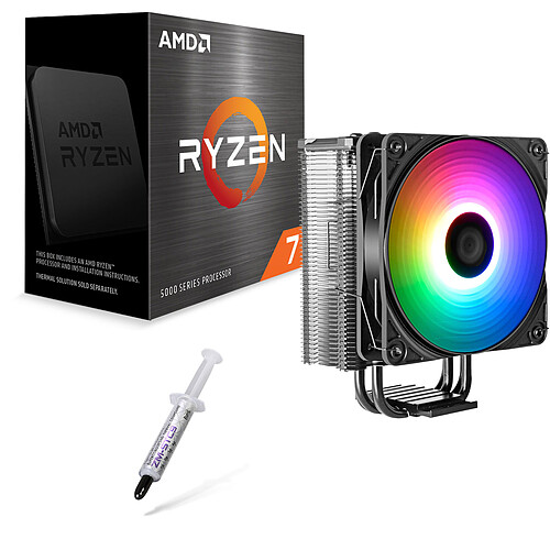 AMD Ryzen 7 5700X (3.4 GHz / 4.6 GHz) + Fox Spirit Cold Snap VT120 A-RGB + Zalman ZM-STC9 pas cher