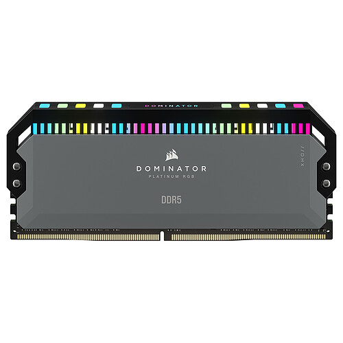 Corsair Dominator Platinum DDR5 RGB 64 Go (4 x 16 Go) 5600 MHz CL36 Gris pas cher