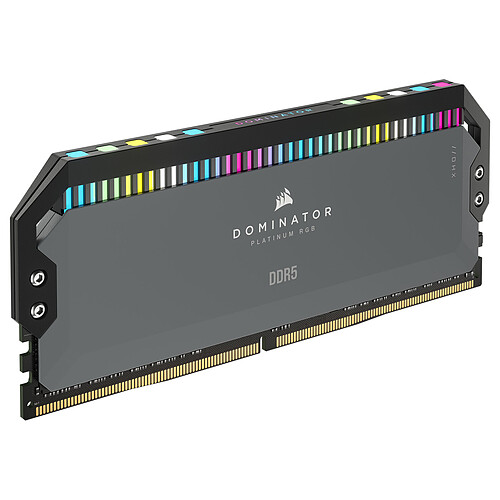 Corsair Dominator Platinum DDR5 RGB 64 Go (4 x 16 Go) 5600 MHz CL36 Gris pas cher