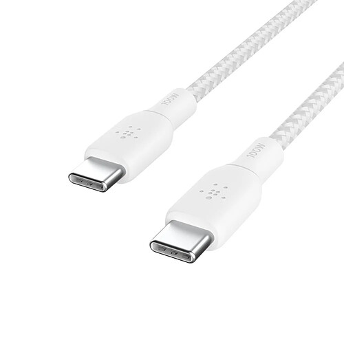 Belkin Câble USB-C vers USB-C 100W renforcé (blanc) - 2 m pas cher