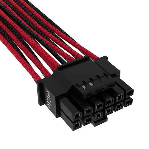 Corsair câble 600W 12+4 broches PCIe Gen 5 - Noir/Rouge pas cher