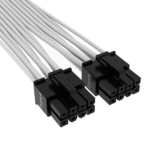 Corsair câble 600W 12+4 broches PCIe Gen 5 - Blanc pas cher