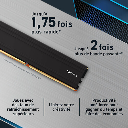 Crucial Pro DDR5 24 Go 6000 MHz CL48 pas cher