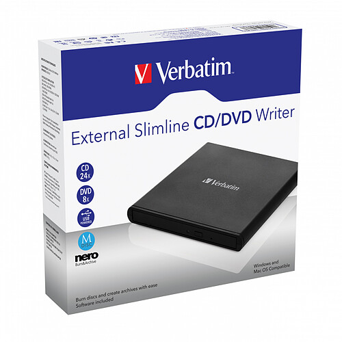 Verbatim Graveur de CD/DVD externe USB 2.0 pas cher