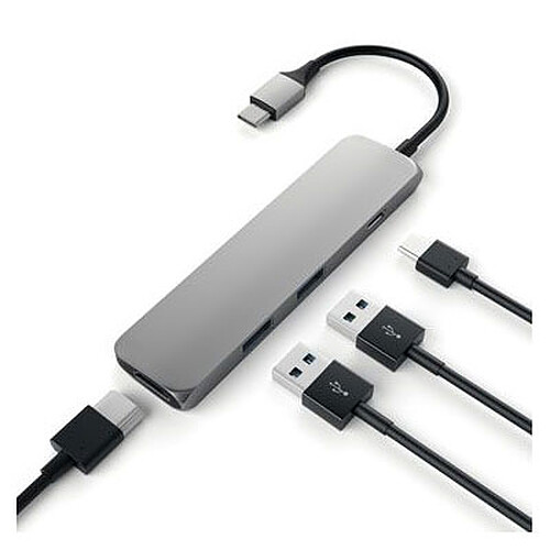 SATECHI Multiports Slim USB-C Argent pas cher