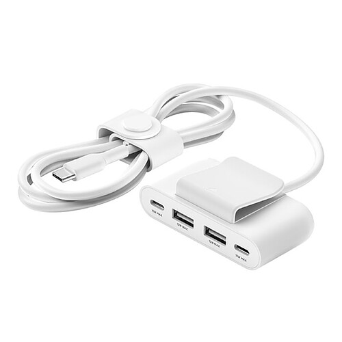 Belkin Hub de charge avec 4 ports USB-C et USB-A pour voiture (Blanc) pas cher