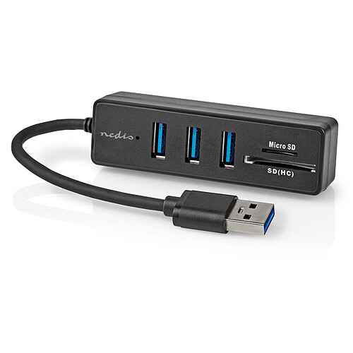 Nedis Hub USB 3.0 + Lecteur carte (micro)SD pas cher