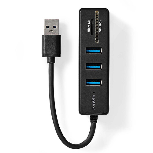 Nedis Hub USB 3.0 + Lecteur carte (micro)SD pas cher